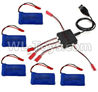XK X260 Spare parts-22-01 5pcs 780mah Battery & Upgrade 1-to-5 charger with balance charger & Conversion wire(5pcs),XK X260 RC Quadcopter Drone Spare Parts Replacement Accessories