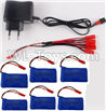 XK X260 Spare parts-22-04 USB Charger & 1-To-5 jst Conversion wire & 5pcs 780mah battery,XK X260 RC Quadcopter Drone Spare Parts Replacement Accessories