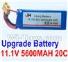 XK X380 Parts-24 Upgrade 11.1V 5600MAH 20C Battery Spare Parts Accessories for Wltoys XK X380 RC Drone,RC Quadcopter Aircraft
