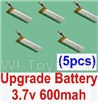 XK K110 K110S Parts-31 Upgrade 3.7v 600mah 25c Battery(5pcs) For Wltoys XK K110 K110S Helicopter parts,6ch Brushless Helicopter spare Accessories