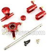 XK K120 Parts-32 Metal parts unit(Swashplate & Head & Main grip set & Main shaft)-Red For Wltoys XK X120 Helicopter parts,6ch Brushless Helicopter spare parts
