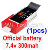 XK K120 Parts-36 Official 7.4v 300mah battery(1pcs) For Wltoys XK X120 Helicopter parts,6ch Brushless Helicopter spare parts