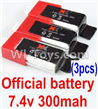 XK K120 Parts-37 Official 7.4v 300mah battery(3pcs) For Wltoys XK X120 Helicopter parts,6ch Brushless Helicopter spare parts