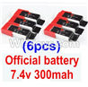 XK K120 Parts-38 Official 7.4v 300mah battery(6pcs) For Wltoys XK X120 Helicopter parts,6ch Brushless Helicopter spare parts