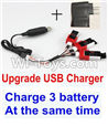 XK K120 Parts-39 Upgrade USB charger unit,Can charge 3 battery at the same time & USB-To-Socket conversion plug(Not include the 3x battery) For Wltoys XK X120 Helicopter parts,6ch Brushless Helicopter spare parts