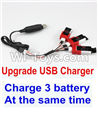 XK K120 Parts-40 Upgrade USB charger unit,Can charge 3 battery at the same time (Not include the 3x battery) For Wltoys XK X120 Helicopter parts,6ch Brushless Helicopter spare parts
