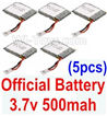 XK K123 Parts-19 Official battery 3.7v 500mah(5pcs) For XK K123 helicopter Spare parts,AS350 6CH Flybarless RC Helicopter  parts