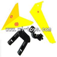 Lansheng LS-222 ls222 RC helicopter parts Horizontal wing & Vertical wing & 2pcs fixtures-(Yellow) - WL-Toys Shop - The Best Shop