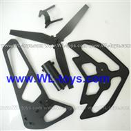 BR6508 Helicotper Parts-16 Horizontal and verticall wing with fixtures & Tail cover,tail blade and Pin for the tail blade