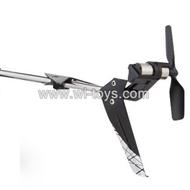 SYMA-F4-parts-26 Whole tail unit-Black(Long tail pipe & Horizontal and verticall wing with fixtures & Tail cover with tail motor and tail blade)