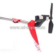 SYMA-F4-parts-27 Whole tail unit-Red(Long tail pipe & Horizontal and verticall wing with fixtures & Tail cover with tail motor and tail blade) SYMA F4 rc helicopter Spare parts SYMA TOYS model