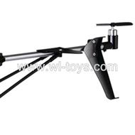 SYMA-S8-parts-21 Whole tail unit-Black(Long tail pipe & Support pipe with fixtures & Tail Decoration & tail motor with tail cover ane tail blade) SYMA S8 rc helicopter Spare parts