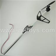 BR6098T-parts-31 Whole tail unit-(Long tail pipe & Horizontal and verticall wing with fixtures & Tail cover with tail motor and tail blade) BORONG BR6098T RC Helicopter Parts