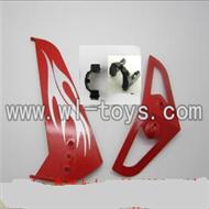 LS-209-parts-31 Horizontal and verticall wing with fixtures-Orange,LianSheng toys model LS209 RC Helicopter parts