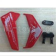 UDI U822 rc helicopter parts-11 Horizontal and verticall wing with fixtures-Red