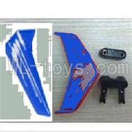 UDI U822 rc helicopter parts-12 Horizontal and verticall wing with fixtures-Blue
