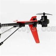 UDI U822 rc helicopter parts-29 Whole tail unit-(Long tail pipe & Horizontal and verticall wing with fixtures & Tail cover with tail motor and tail gear & Support pipe)-Red