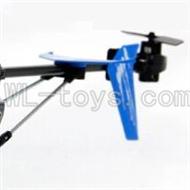 UDI U822 rc helicopter parts-30 Whole tail unit-(Long tail pipe & Horizontal and verticall wing with fixtures & Tail cover with tail motor and tail gear & Support pipe)-Blue