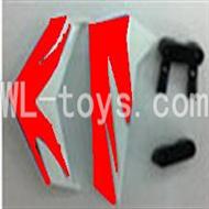 UDI U823 RC helicopter parts-11 Horizontal and verticall wing with fixtures-Red