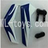 UDI U823 RC helicopter parts-12 Horizontal and verticall wing with fixtures-Blue