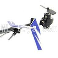 UDI U823 RC helicopter parts-30 Whole tail unit-(Long tail pipe & Horizontal and verticall wing with fixtures & Tail cover with tail motor and tail gear & Support pipe)-Blue