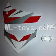 UDI U17 rc helicopter parts-14 Horizontal and verticall wing with fixtures-Red