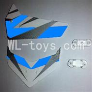 UDI U17 rc helicopter parts-15 Horizontal and verticall wing with fixtures-Blue