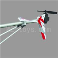 UDI U17 rc helicopter parts-34 Whole tail unit-(Long tail pipe & Horizontal and verticall wing with fixtures & Tail cover with tail gear and tail motor,tail blade & Support pipe)-Red