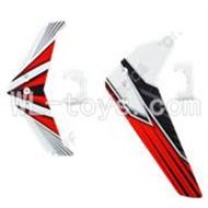 UDI U23 rc helicopter parts-26 Horizontal and verticall wing with fixtures-Red