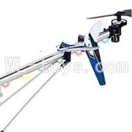 UDI U23 rc helicopter parts-32 Whole tail unit-(Long tail pipe & Horizontal and verticall wing with fixtures & Tail cover with tail gear and tail motor,tail blade & Support pipe)-Blue