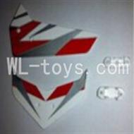 UDI U25 rc helicopter parts-33 Horizontal and verticall wing with fixtures-Red
