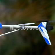 UDI U25 rc helicopter parts-38 Whole tail unit-(Long tail pipe & Horizontal and verticall wing with fixtures & Tail cover with tail gear and tail motor,tail blade & Support pipe)-Blue