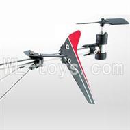 UDI U820 rc helicopter parts-31 Whole tail unit-(Long tail pipe & Horizontal and verticall wing with fixtures & Tail cover with tail gear and tail motor,tail blade & Support pipe)-Red