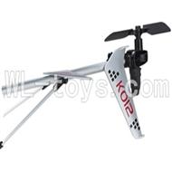 Koome model K012 RC helicopter parts ,Koome K-012 parts-22 Whole tail unit(Gray)-(Long tail pipe & Horizontal and verticall wing with fixture & Tail cover with tail motor and Tail blade & Suuport pipe)