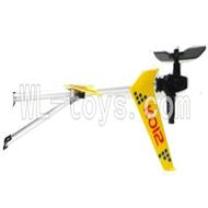 Koome model K012 RC helicopter parts ,Koome K-012 parts-23 Whole tail unit(Yellow)-(Long tail pipe & Horizontal and verticall wing with fixture & Tail cover with tail motor and Tail blade & Suuport pipe)