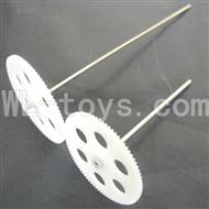 Koome model K026 RC helicopter parts, K-026 parts-06 Upper main gear with hollow pipe & Lower main gear with inner shaft