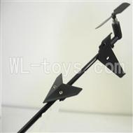 Koome model K026 RC helicopter parts, K-026 parts-32 Whole tail unit B-(Long tail pipe & Tail cover with tail motor and tail blade & Horizontal and Verticall wing with fixture)