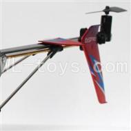 DFD F162 RC helicopter Parts-31 Whole tail unit-Red(Long tail pipe with horizontal and verticall wing & Tail cover with tail motor and tail blade & Support pipe)