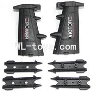 DFD F187 RC helicopter Parts-38 2x Side wing-Black & 4x Fixtures