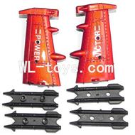 DFD F187 RC helicopter Parts-39 2x Side wings-Red & 4x Fixtures