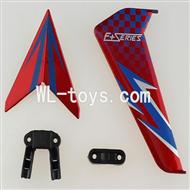 DFD F187 RC helicopter Parts-44 Horizontal and verticall wing with fixtures-Red