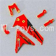 Skytech M3 M3A RC Helicopter Parts-27 Horizontal and verticall wing with fixtures-Red