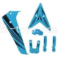 Skytech M5 M5A RC Helicopter Parts-11 Vertical and herizontal wing with fixtures-Blue