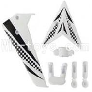 Skytech M5 M5A RC Helicopter Parts-13 Vertical and herizontal wing with fixtures-White