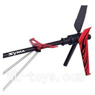 SYMA F1 RC helicopter parts-21 Tail unit A(Tail pipe & Horizontal and vertical wing with fixtures & Tail blade & Tail cover with gear & Support pipe(2pcs))-Red
