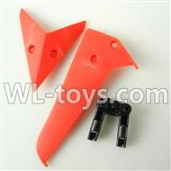 Foda F307 F307C F307H F307L RC helicopter parts-14 Horizontal wing & Vertical wing & Horizontal fixture-(Red)