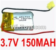 3.7V Battery 02-01 3.7V 150MAH 15C Battery with Two Wire-651723,Size:23X17X6.5mm,Weight:4.8g,be suit for RC Quadcoter,Drone,RC Helicopter,RC Car,RC Boat,Tank etc.