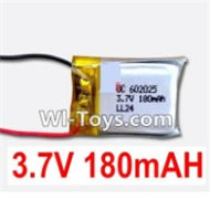 3.7V Battery 03-02 3.7v 180mah 15C Battery with Two Wire-602025,Size:25X20Xmm,Weight:6g,be suit for RC Quadcoter,Drone,RC Helicopter,RC Car,RC Boat,Tank etc.