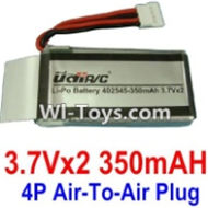 3.7V Battery 09-01 3.7VX2 350mah Battery with 4P Air-to-air Plug-402545,Size:50X25X10mm,Weight:22.5g,be suit for RC Quadcoter,Drone,RC Helicopter,RC Car,RC Boat,Tank etc.