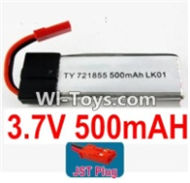 3.7V Battery 12-02 3.7v 500mah 15C Battery with Red JST Plug-721855-Version 1 with Cover,Size:55X18X7.2mm,Weight:14.2g,be suit for RC Quadcoter,Drone,RC Helicopter,RC Car,RC Boat,Tank etc.
